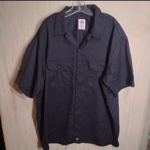 Dickies Work Shirt Men’s Size 2XL Black Work Casual Short Sleeve Button Up